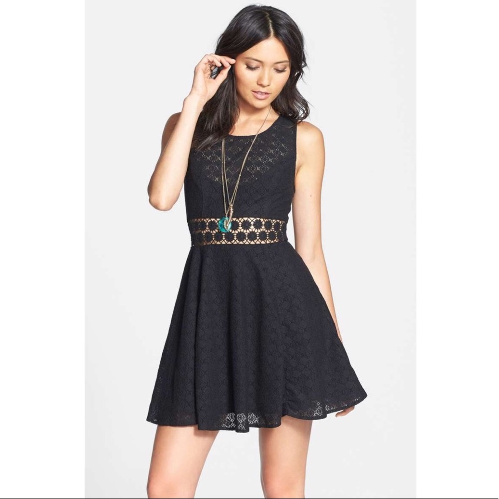 Black Fit-Flare Free People Dress
